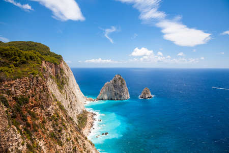Keri cliffs in Zakynthos (Zante) island in Greeceの写真素材
