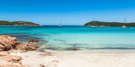 Panoramic view of Rondinara beach in Corsica Island in Franceの写真素材