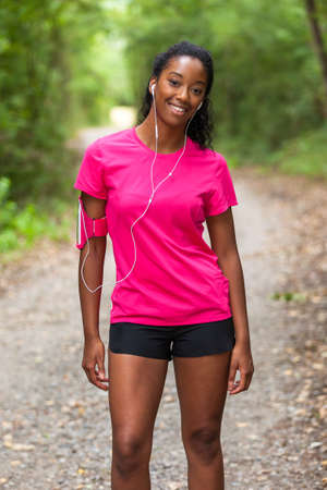 African american woman jogger portrait - Fitness, people and healthy lifestyleの写真素材