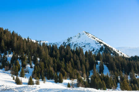 Ski station in Megeve (MegÃ¨ve) in Haute Savoie in French Alps of Franceの写真素材