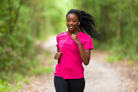 African american woman jogger portrait - Fitness, people and healthy lifestyleの写真素材