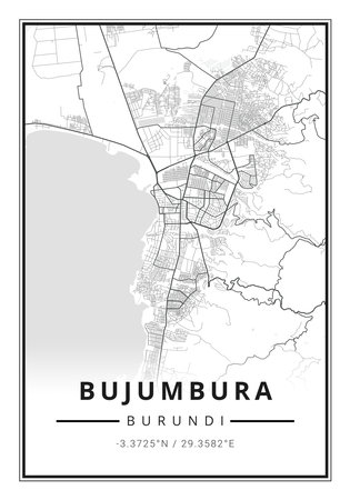 Street map art of Bujumbura city in Burundi - Africaの写真素材