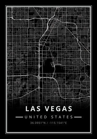 Street map art of Las Vegas city in USA - United States of America - Americaの写真素材
