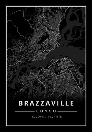 Street map art of Brazzaville city in Congo - Africaの写真素材