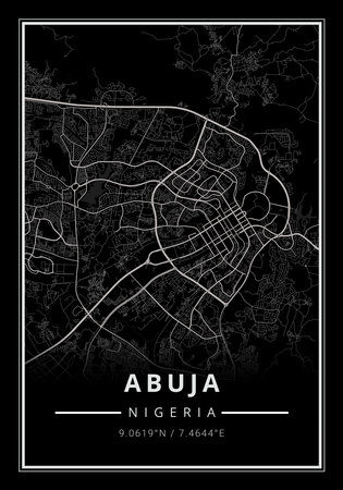 Street map art of Abuja city in Nigeriaの写真素材