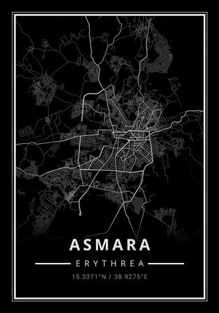 Street map art of asmara city in erythrea - Africaの写真素材