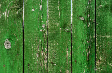 old green wood grunge texture with cracksの写真素材