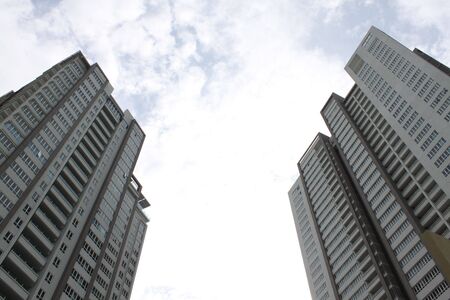 Two tall buildingの写真素材