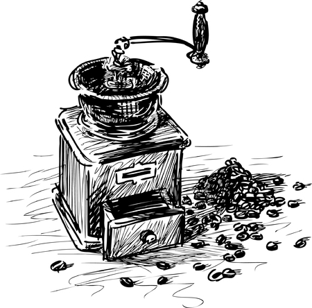 Vector image of a vintage coffee grinder.のイラスト素材