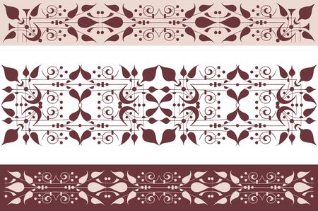 Vector drawing of fragments of decorative borders.のイラスト素材