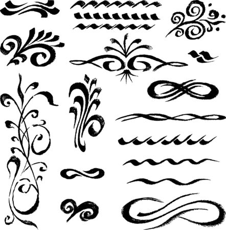 The vector doodles of the decorative design elements.のイラスト素材