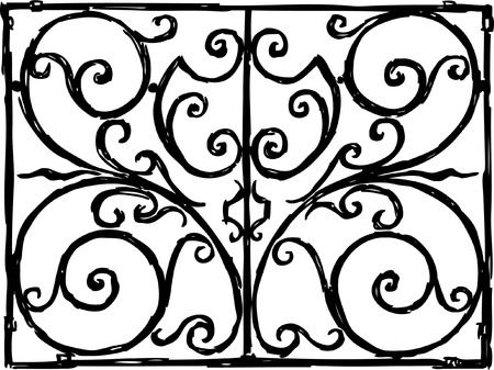 The vector image of the old decorate wondow fence.のイラスト素材