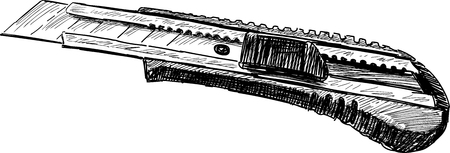 Sketch of an office knife for the paperのイラスト素材