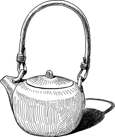 Vector drawing of a ceramic teapotのイラスト素材