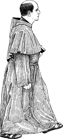 Vector drawing of a catholic priestのイラスト素材