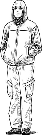 A person in the hoodのイラスト素材