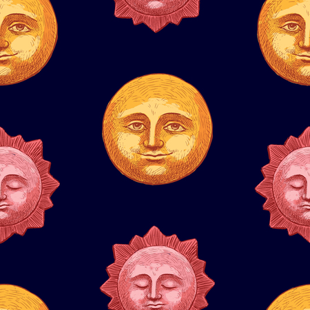 Pattern of the moon and sun at night
