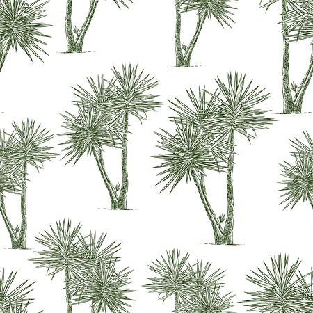 Seamless background of the garden palms  のイラスト素材
