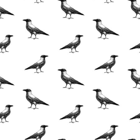Seamless pattern of sketches of big crowのイラスト素材
