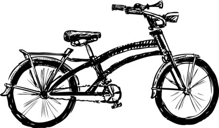 Sketch of urban bicycle for active walksのイラスト素材