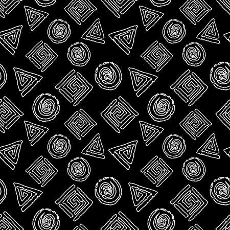 Vector seamless background of contours abstract geometric elementsのイラスト素材
