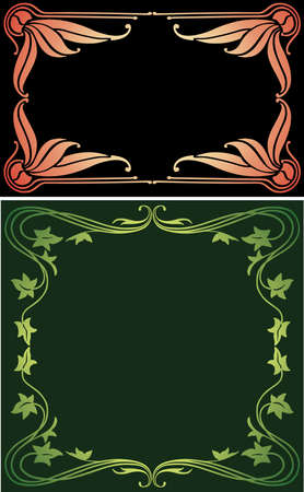Vector image of vintage floral framesのイラスト素材