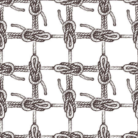 Vector seamless background of drawn sea knotsのイラスト素材