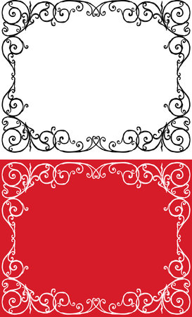 Freehand drawings of decorative vintage framesのイラスト素材