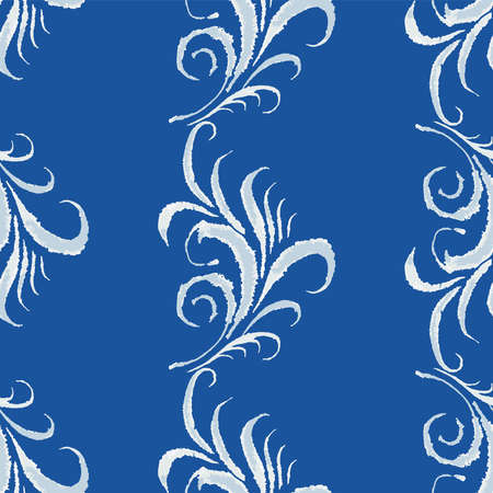 Seamless pattern from textured white floral decorative design elements