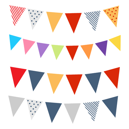 Isolated colorful flags and banner for party and holidaysのイラスト素材