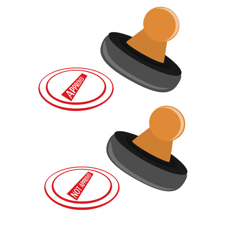 Approved and not approved stampのイラスト素材
