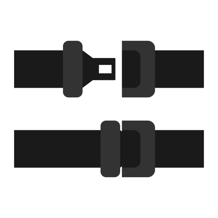 Open and closed safety belt signのイラスト素材
