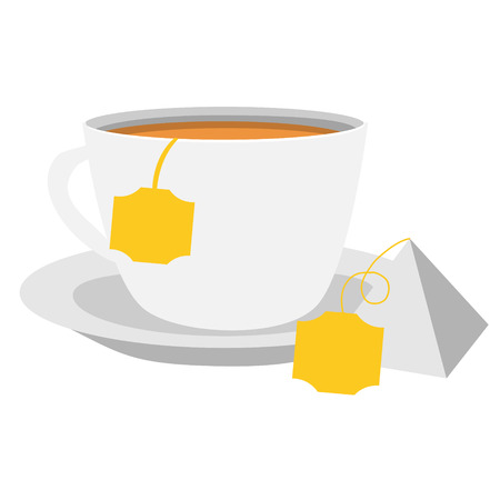 Tea cup with bagのイラスト素材