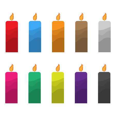 Colorful candle setのイラスト素材