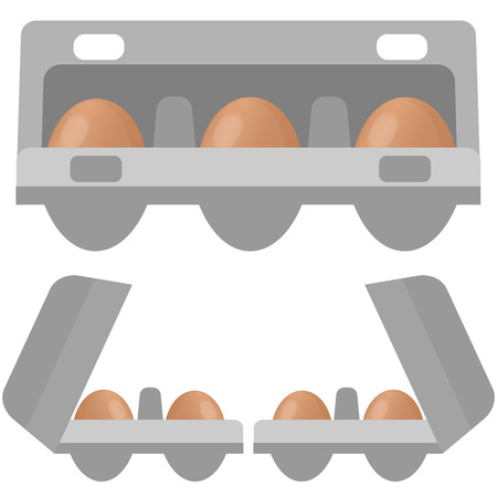 View of a eggs box from three sidesのイラスト素材