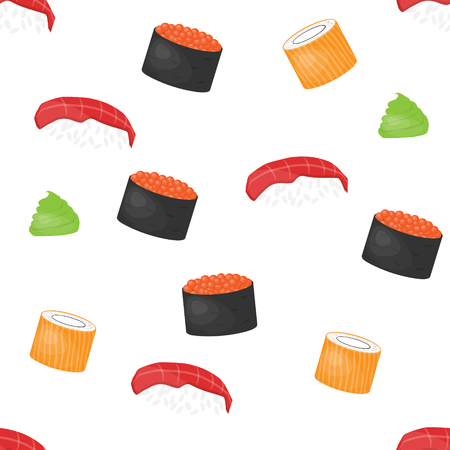 Colorful sushi patternのイラスト素材