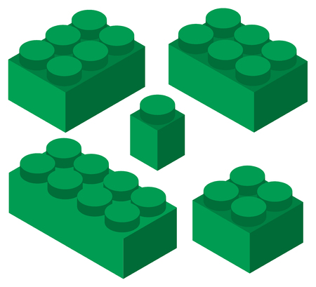 Brick set isometricのイラスト素材