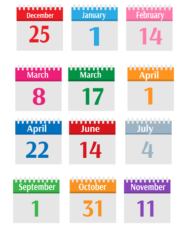 Holidays calendar setのイラスト素材