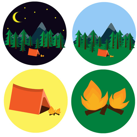 Camping icon setのイラスト素材