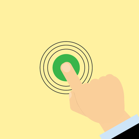 Finger press on green buttonのイラスト素材