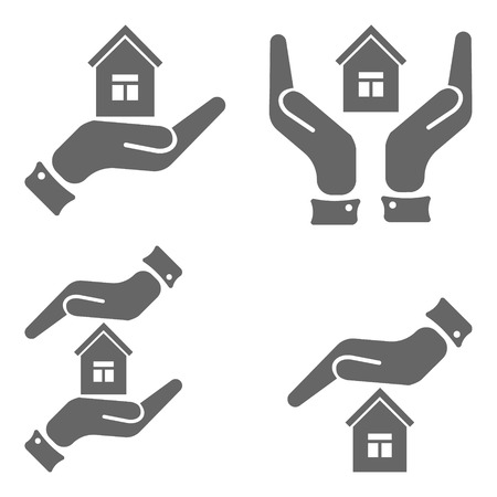 Hand holding houseのイラスト素材