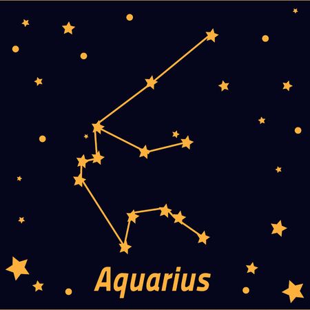 Aquarius constellation on starry skyのイラスト素材