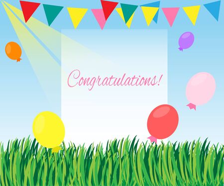 Congratulation postcard conceptのイラスト素材