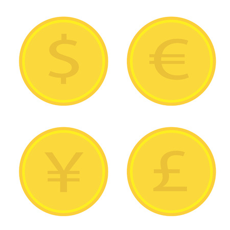 Different golden coins setのイラスト素材