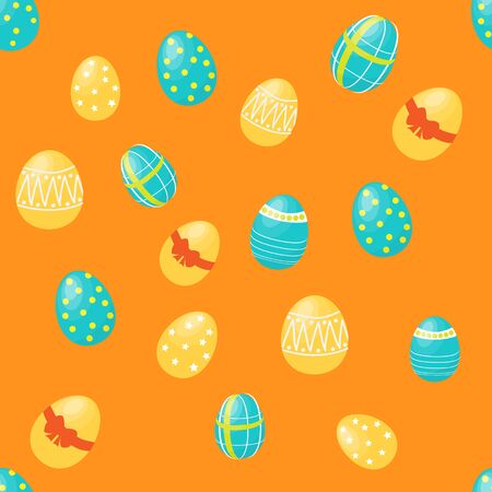 Easter eggs orange background.のイラスト素材