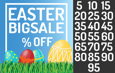 Easter big sale banner. Insert percent into textのイラスト素材