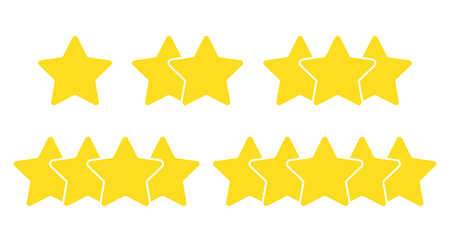 Rating from one to five star on white backgroundのイラスト素材
