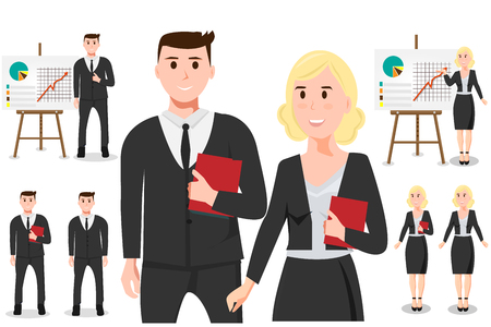 Business people in different poses setのイラスト素材