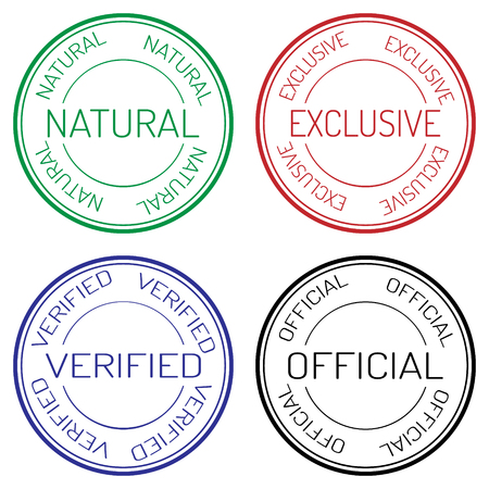 Different stamp tamplate on white backgroundのイラスト素材
