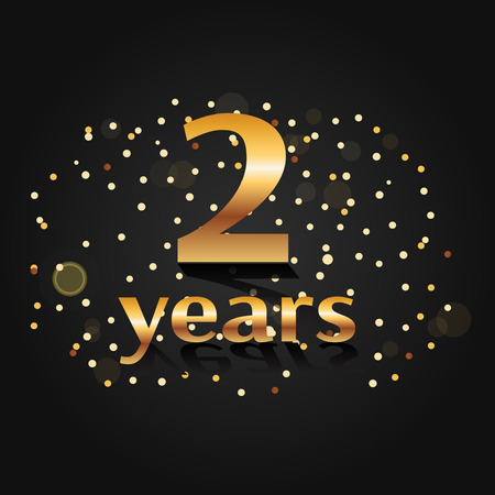 Two years greeting card illustration.のイラスト素材